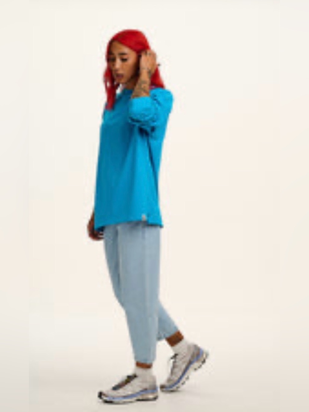 Lucy & Yak Murat 100% Lightweight Cotton Long Sleeve Oversized + Hemp Tee XS